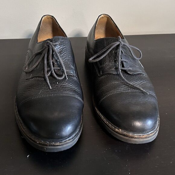 Mephisto Cap Toe Oxfords Mens 13 Black Leather Lace Up Dress Shoes France - Picture 1 of 9